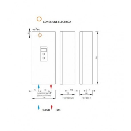 Centrala electrica Kospel EKCO.LN3 4-8 kW