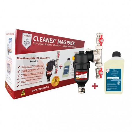 CLEANEX MAG PACK - Filtru Cleanex Mag HF1 22mm + Solutie Cleanex Allround