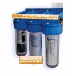 Filtru triplex de apa 5” cu 1/2” în linie