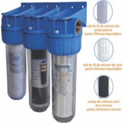Filtru triplex de apa 7” cu ¾” în linie