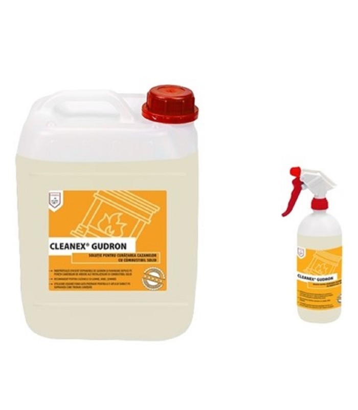CLEANEX GUDRON - Solutie pentru curatarea cazanelor cu combustibil solid, 5kg - 4.9L/canistra