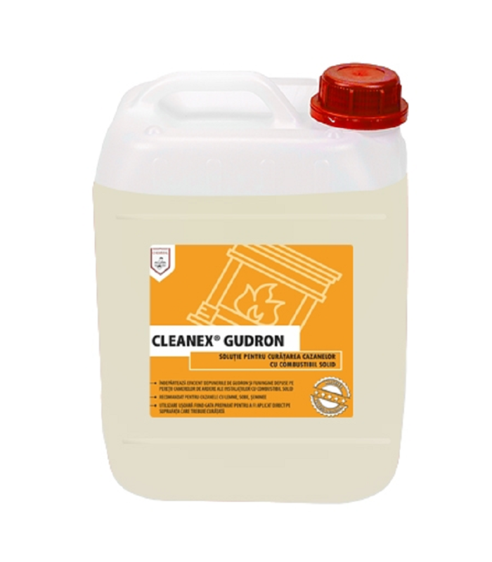 CLEANEX GUDRON - Solutie pentru curatarea cazanelor cu combustibil solid, 5kg - 4.9L/canistra