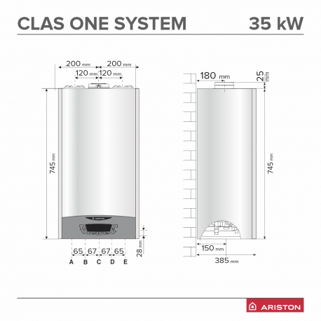 Centrala termica murala in condensare Ariston CLAS ONE SYSTEM 35