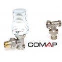 Set robineti COMAP tur corp, cap termostatabil + retur 1/2