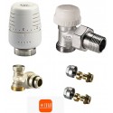 Set robineti IVAR - tur termostatabil + cap termostatic + retur + conectori teava PEX 16/2