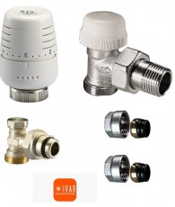 Set robineti IVAR - tur termostatabil + cap termostatic + retur + conectori teava CU 15