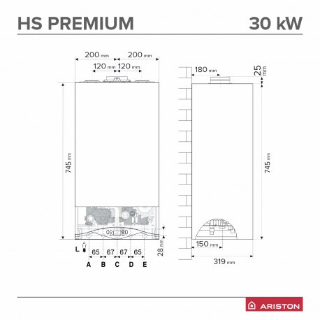 Centrala ARISTON HS PREMIUM 30 EU2, 30 kW