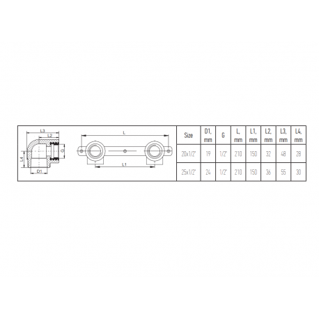 RTP Cot de perete dublu PPR filet interior Ø 20-1/2