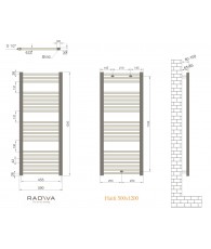 Radiator portprosop HAITI negru mat 500/ 1200