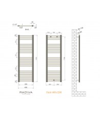 Radiator portprosop HAITI alb 400/ 1200