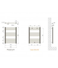Radiator portprosop HAITI alb 500/ 700