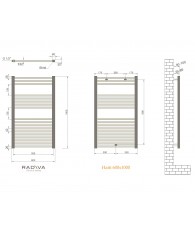 Radiator portprosop HAITI alb 600/ 1000